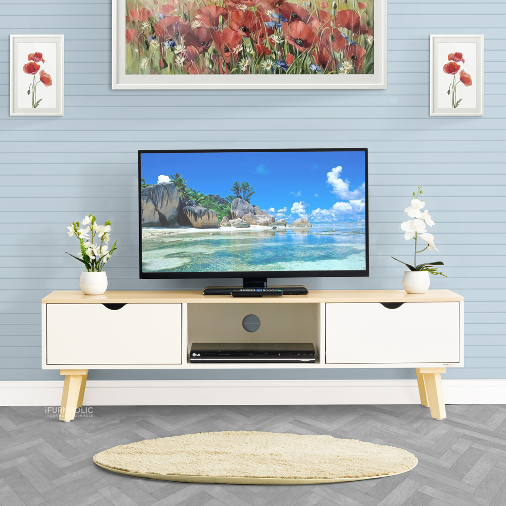 Jual IFURNHOLIC TVholic 140 L Meja TV Minimalis Ivory Natural